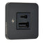Scanstrut TILE USB-A/USB-C Interior Charging Socket - 12/24V - Black Bezel